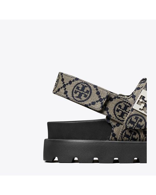 Tory Burch Black T Monogram Mellow Burch Sandal
