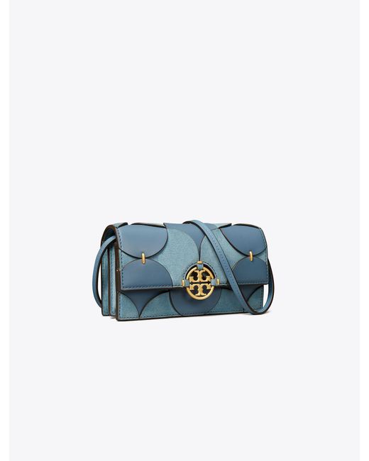 Tory Burch Miller Disc Diecut Wallet Crossbody in Blue Lyst