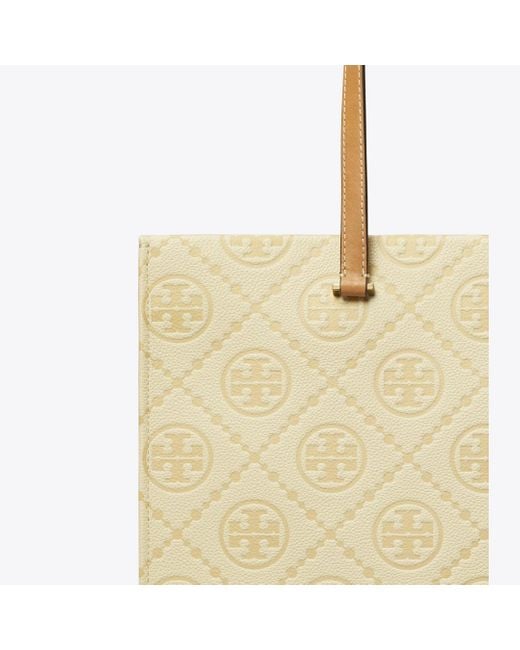 Tory Burch Natural Damen Strukturierte Tote Bag Mit T-Monogramm