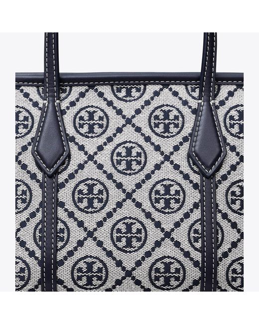 Tory Burch Gray T Monogram Mini Perry Tote, One Size