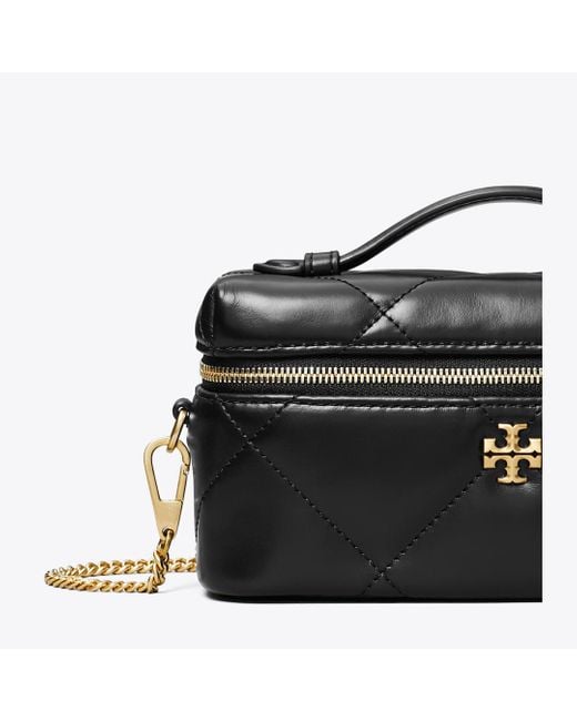 Tory Burch Black Kira Diamond Quilt East-West Vanity Case, One Size