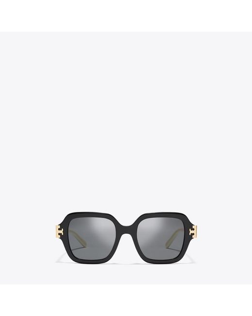 Tory Burch Gray Eleanor Square Sunglasses