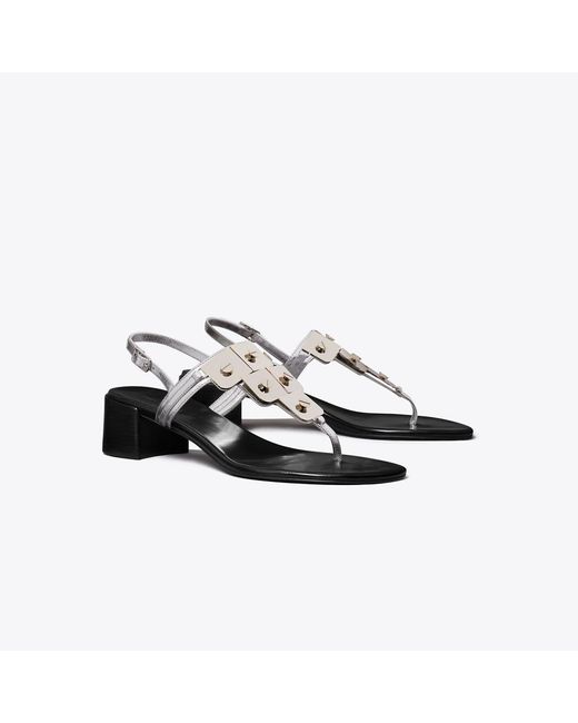 Tory Burch White Gladiator Capri Heeled Sandal