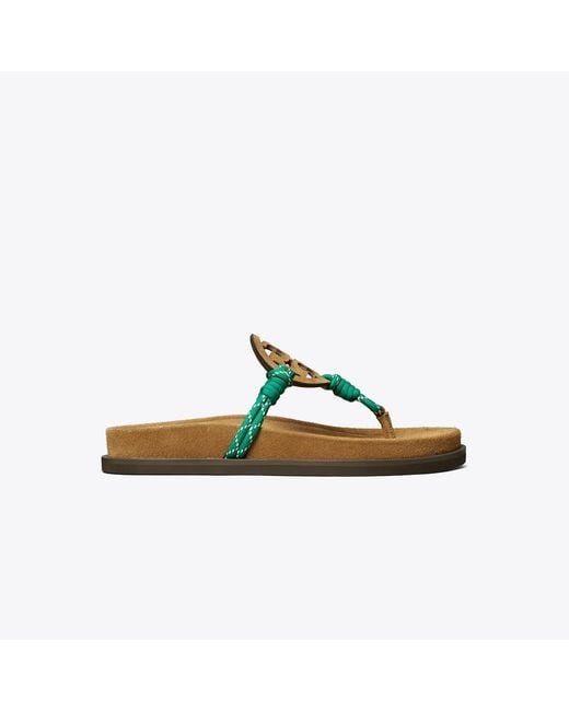 Tory Burch Green Miller Cloud Rope Sandal
