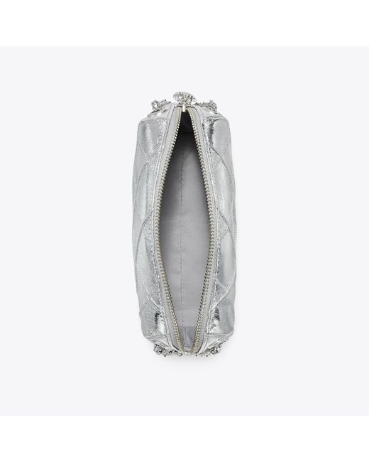 Tory Burch White Fleming Soft Metallic Crossbody Bag