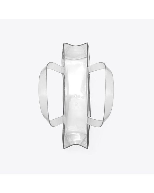 Tory Burch White Small Ella Clear Tote