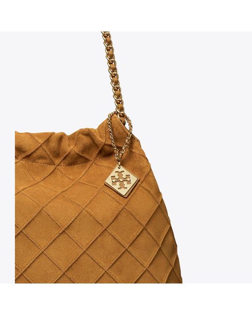 Tory Burch Brown Fleming Soft Suede Hobo Bag, One Size