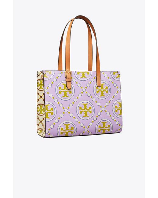 Tory Burch Small T Monogram Contrast Embossed Tote | Lyst