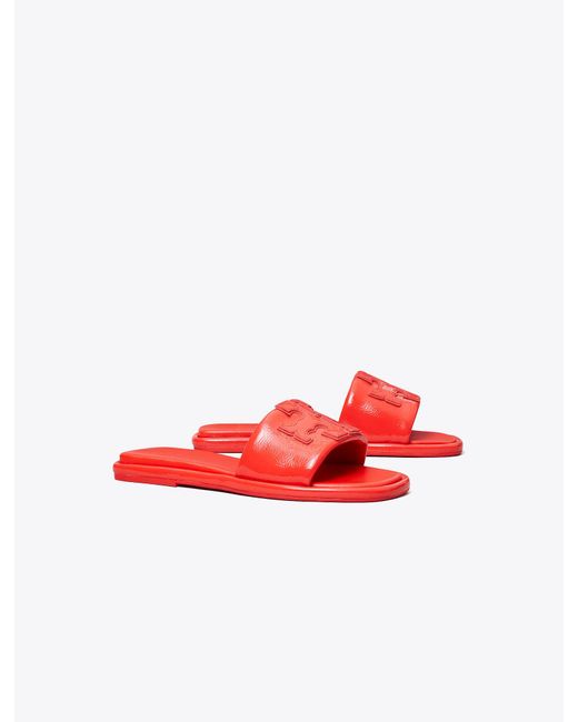 Tory Burch Red Double T Burch Slide