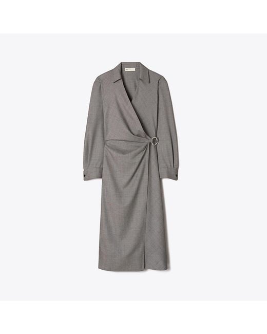 Tory Burch Gray Wool Wrap Dress