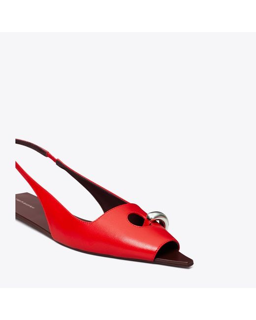 Tory Burch Red Pierced Slingback