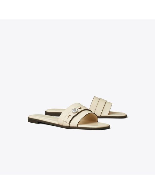 Tory Burch White Romy Slide