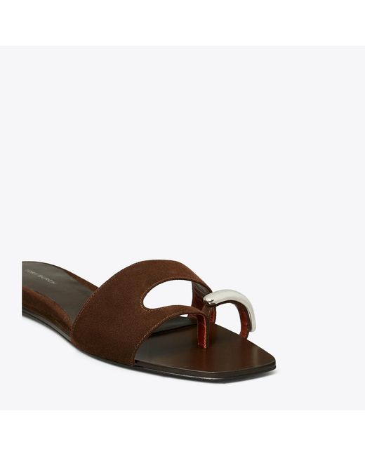 Tory Burch Brown Pierced Slide