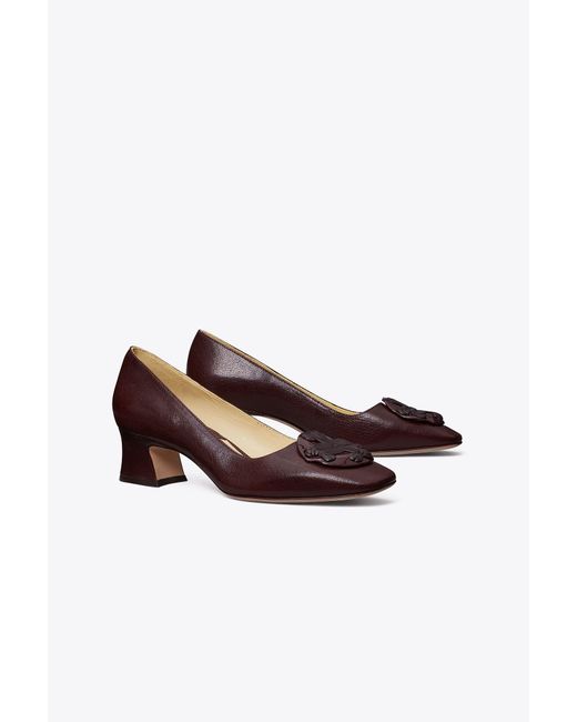 Tory Burch Leather Woven Double T Pump | Lyst