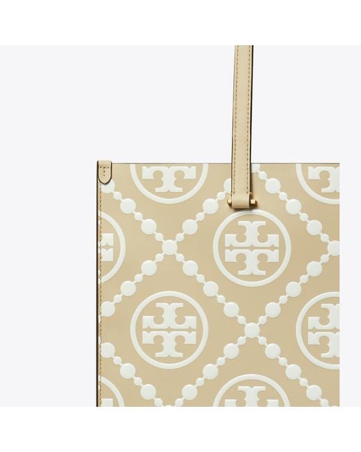 Tory Burch Metallic T Monogram Contrast Embossed Tote, One Size