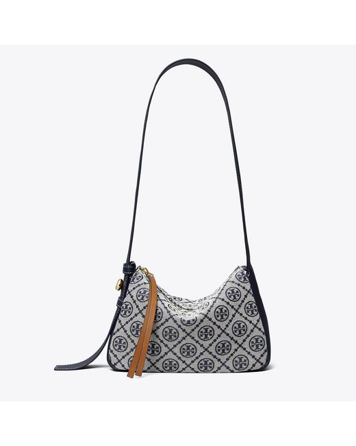 Tory Burch Black T Monogram Small Romy Shoulder Bag, One Size