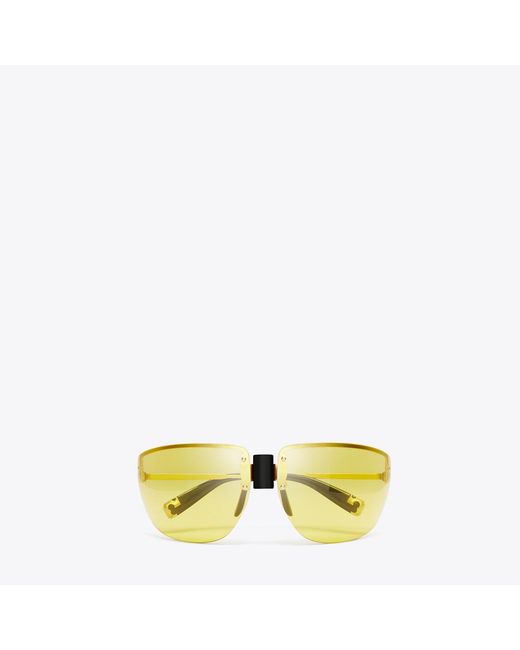 Tory Burch Yellow Shield Runway Sunglasses