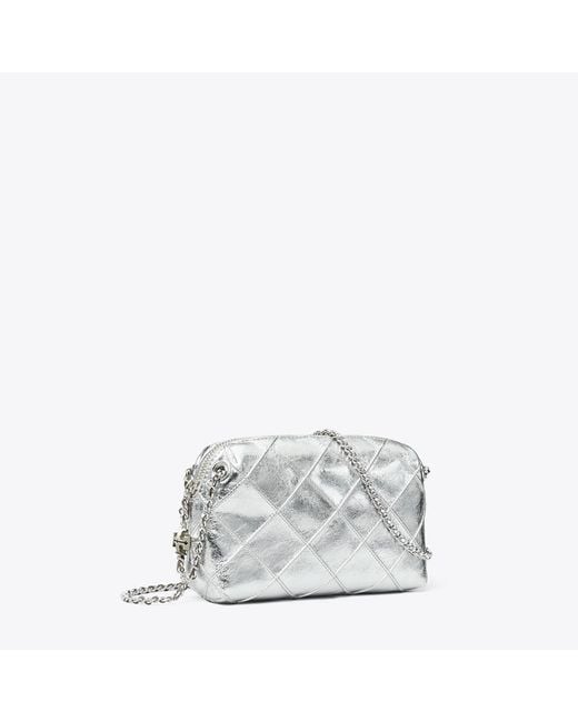 Tory Burch Women's White Fleming Soft Metallic Crossbody Bag