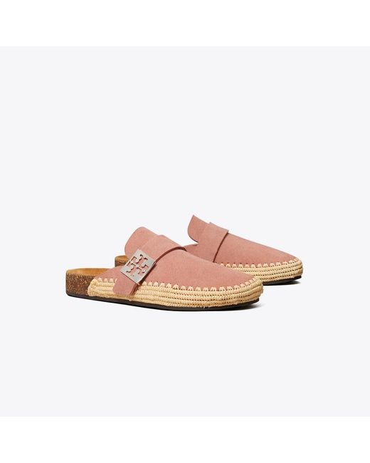 Tory Burch Pink Mellow Raffia Mule