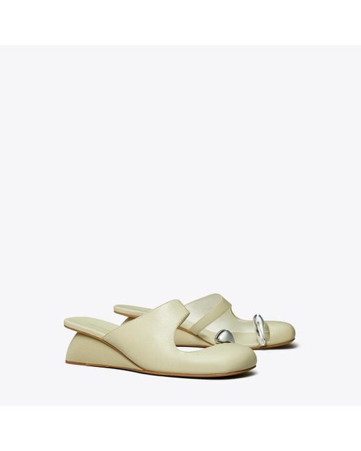 Tory Burch Multicolor Pierced Mule Wedge Shoes