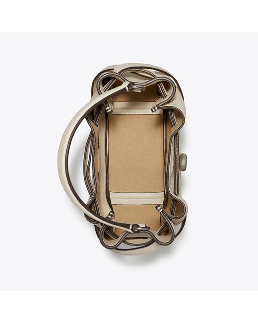 Tory Burch Natural Mini Romy Bucket Bag, One Size