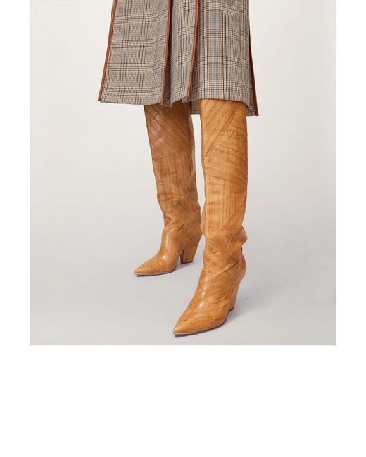 tory burch lila patchwork boot