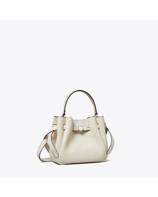 Tory Burch Natural Mini Romy Bucket Bag, One Size