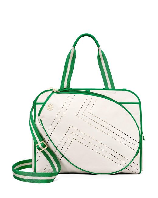 Tory Sport Green Convertible Perforated-t Tennis Tote