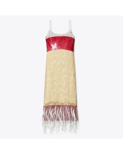 Tory Burch Embellished Slip Dress | Lyst Tory Burch Embellished Slip Dress | Lyst