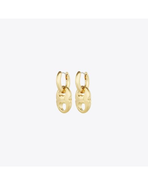 Tory Burch Metallic Small Gemini Hoop Earrings