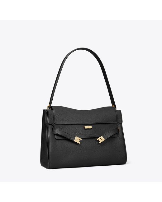 Tory Burch Black Large Lee Radziwill Shoulder Bag, One Size