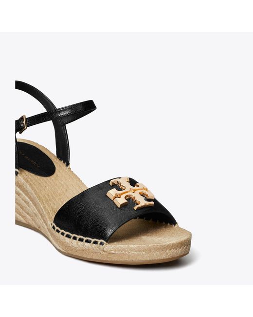 Tory Burch Black Eleanor Wedge Espadrille