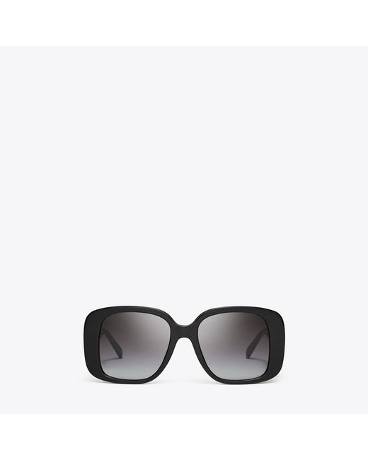 Tory Burch Gray Pierced Oversized Square Sunglasses, One Size