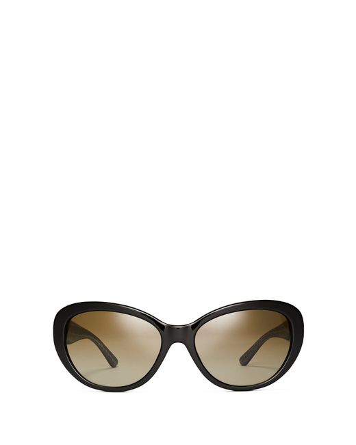 Tory Burch Brown Reva Cat-Eye Sunglasses