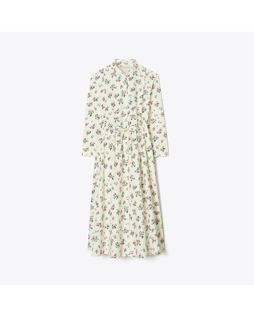 Tory Burch White Cotton Shirtdress