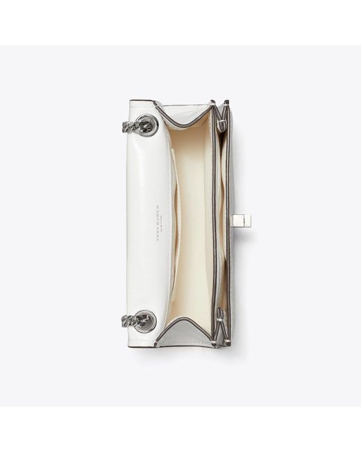Tory Burch White Damen Mini Kira Schultertasche Mit Drehverschluss
