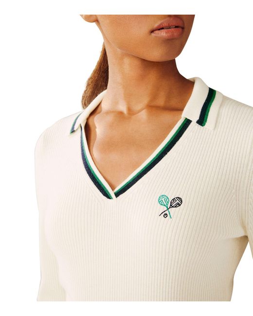 tory sport ribbed merino polo sweater