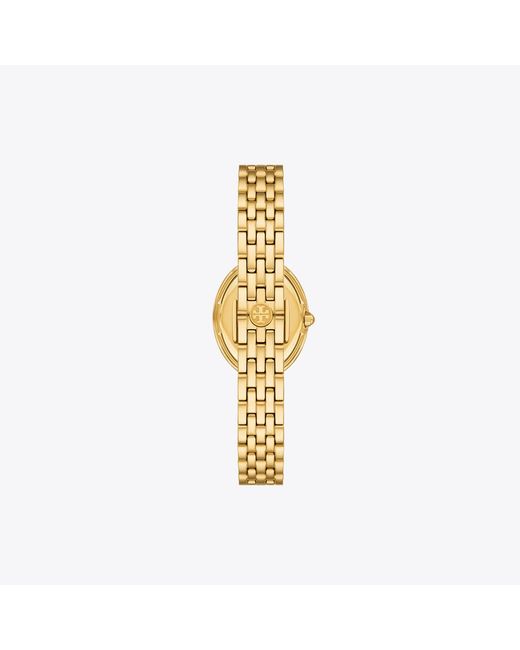Tory Burch Metallic Oval Watch, One Size