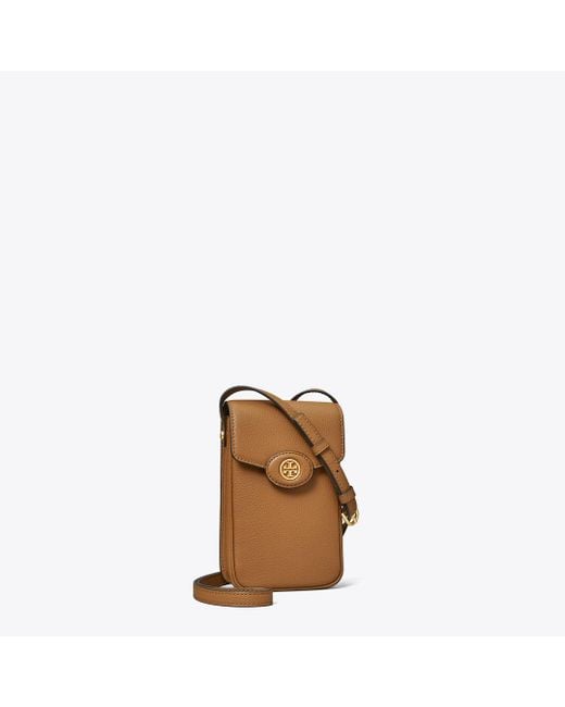 Tory Burch Natural Robinson Pebbled Phone Crossbody, One Size