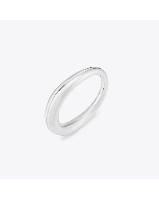 Tory Burch White Pierced Cuff, One Size