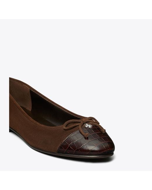Tory Burch Brown Cap Toe Ballerinas