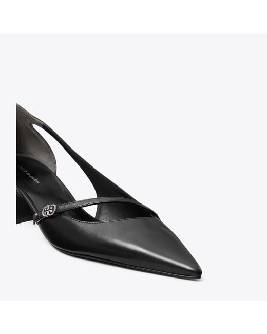 Tory Burch Black Double T Buckle D'Orsay Pump