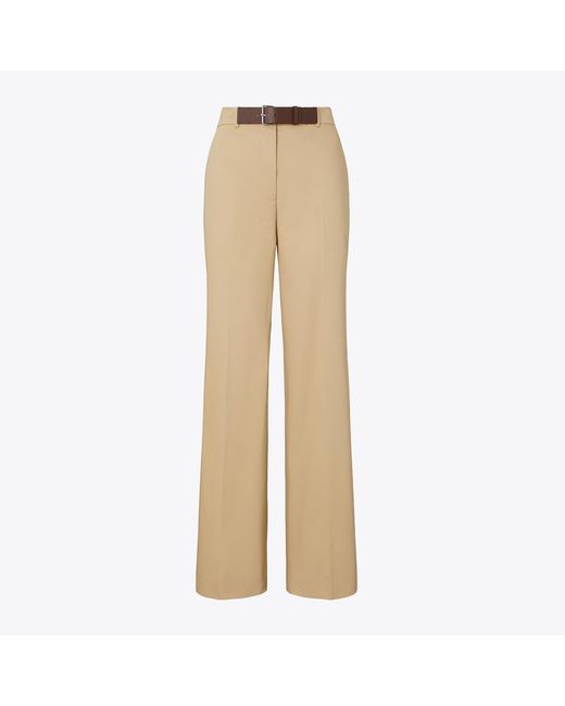 Tory Burch Natural Belted Cotton Pant