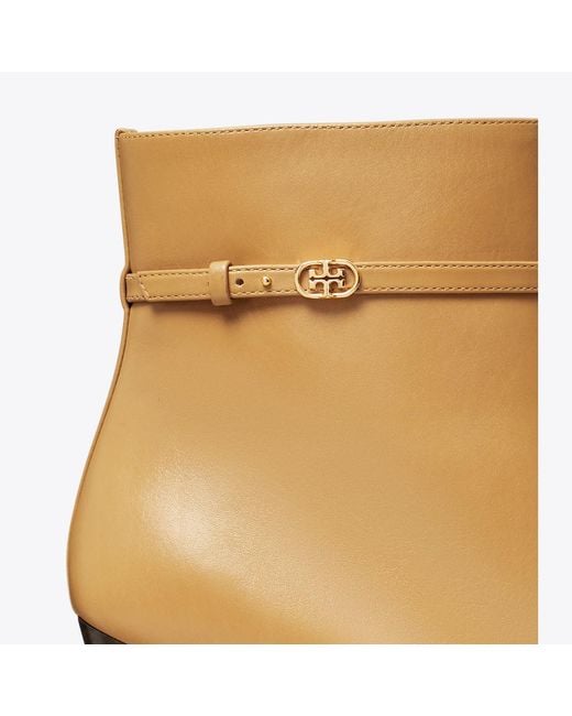 Tory Burch Brown Double T Buckle Wedge Boot