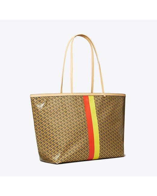 Tory Burch Yellow Racer Tote