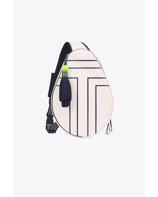 Tory Sport Blue Canvas Tennis Sling Backpack | 257 | Shoulder Bags