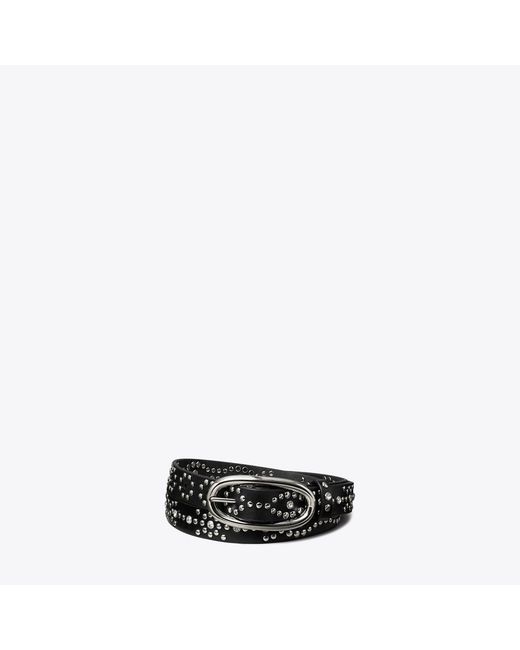 Tory Burch Black Pierced Studded Belt