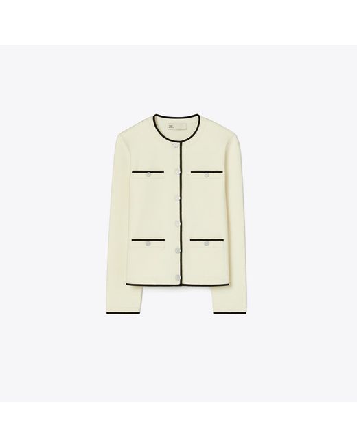 Tory Burch Natural Kendra Wool Cardigan