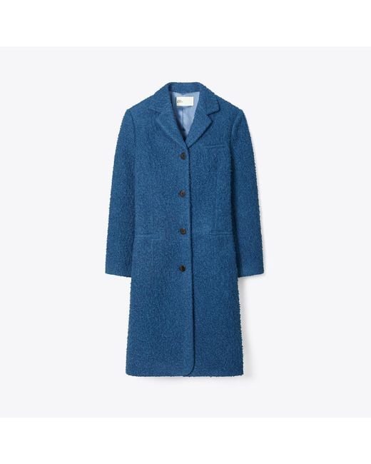 Tory Burch Blue Oversized Wool Coat
