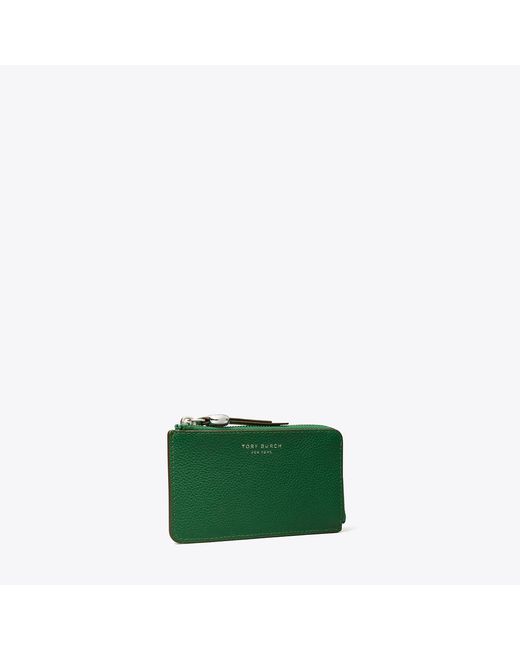 Tory Burch Green Romy Zip Card Case